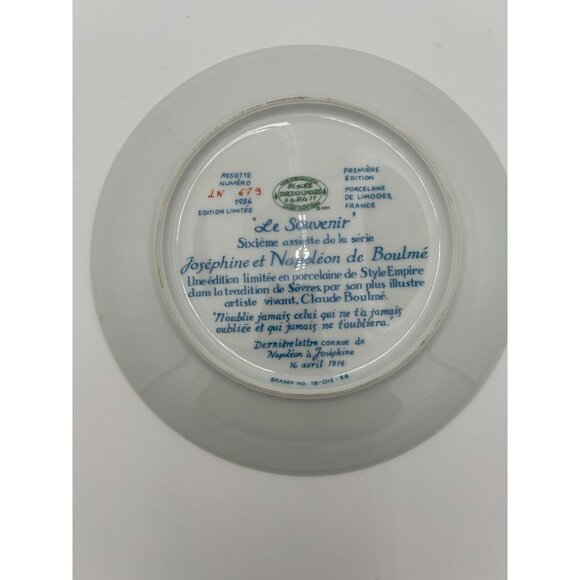 Vintage 80s Limoges France Porcelain Plate Set Boulme Josephine & Napoleon Seri - Picture 6 of 7